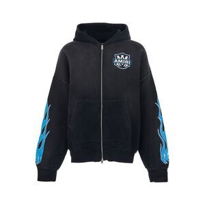 Amiri Men Black Hoodie With Front Logo And Maxi Logo On The Back For Men